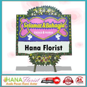 bunga papan pernikahan