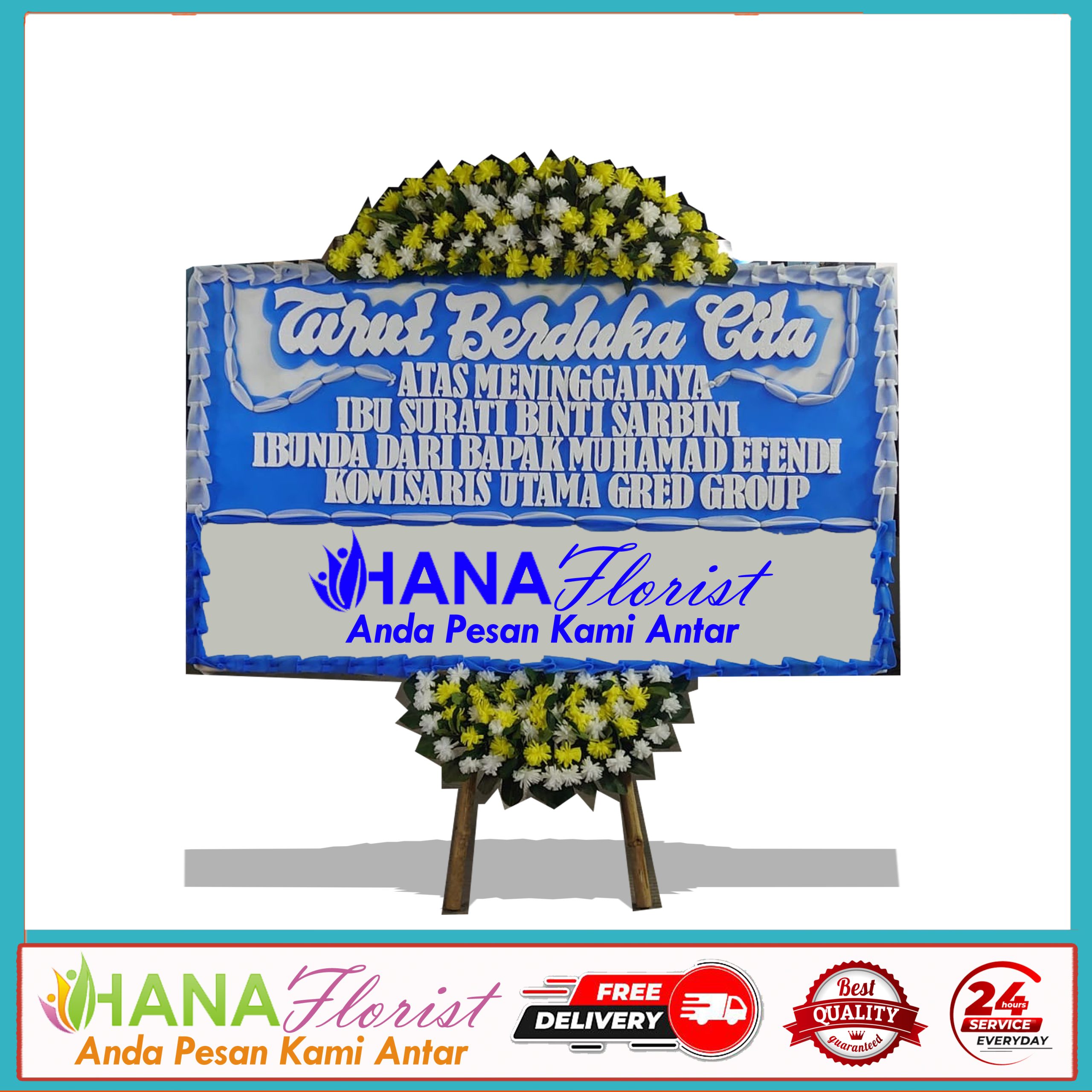 tema hana dc juni bunga papan duka tambun